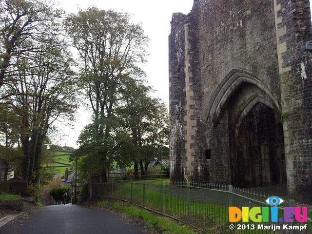 20131109_141422 Jenni cycling up hill by St Quentin's Castle Cowbridge